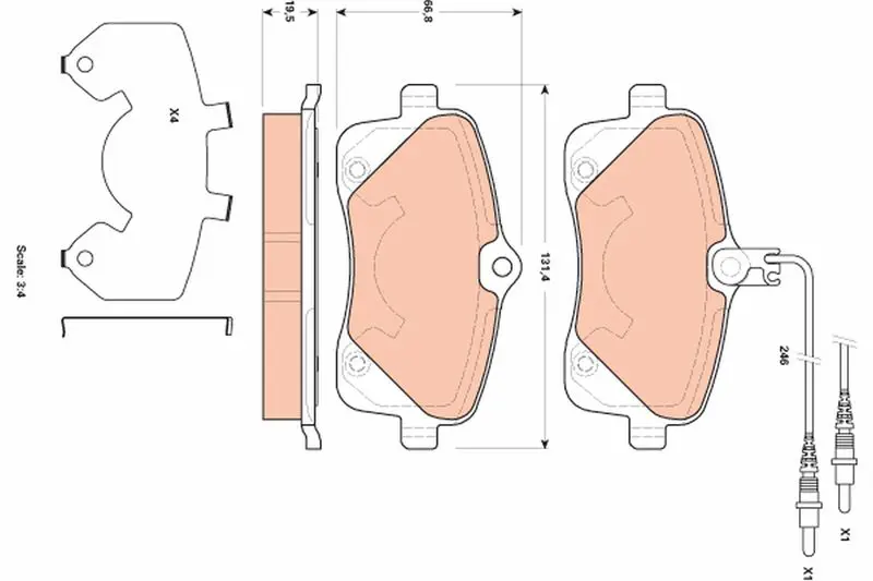 Handler.Part Brake pad set, disc brake TRW GDB1895 1