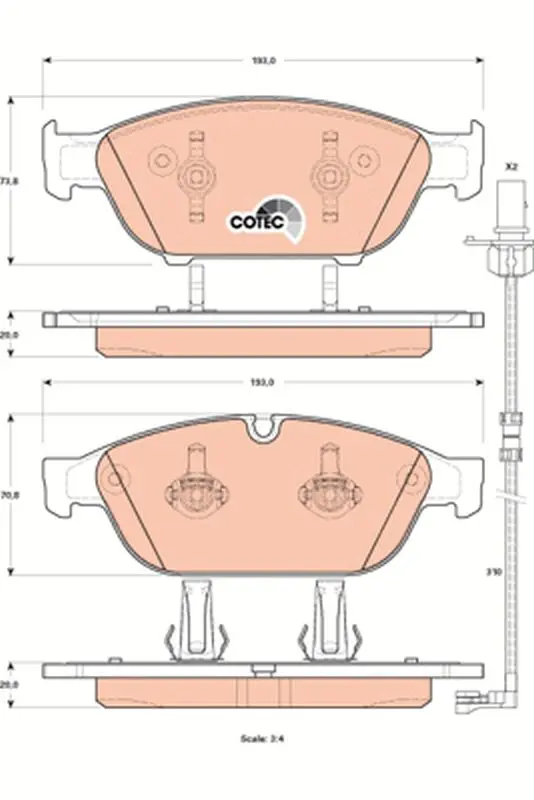 Handler.Part Brake pad set, disc brake TRW GDB1897 1