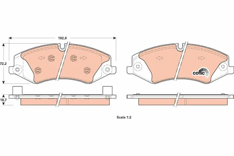 Handler.Part Brake pad set, disc brake TRW GDB1898 1