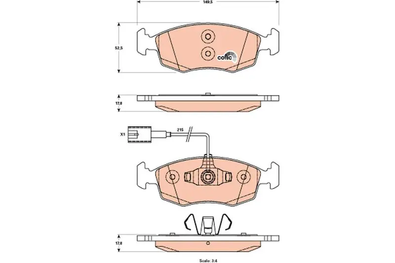 Handler.Part Brake pad set, disc brake TRW GDB1899 1