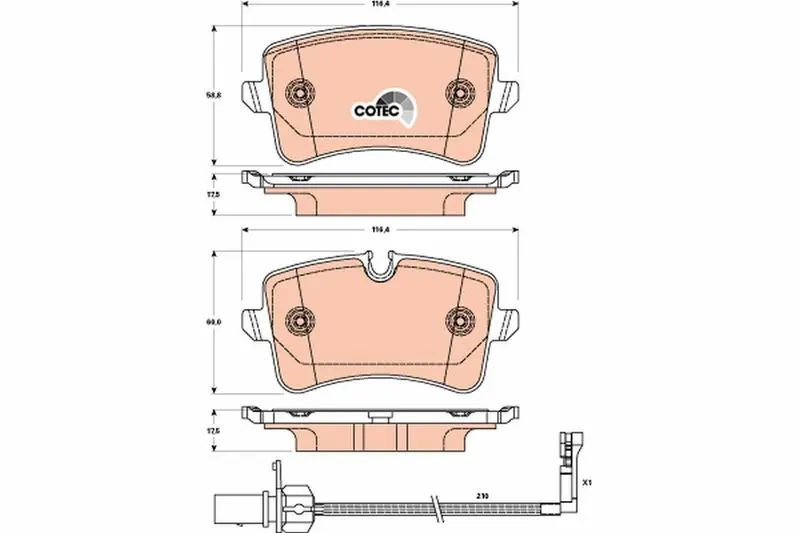 Handler.Part Brake pad set, disc brake TRW GDB1902 1