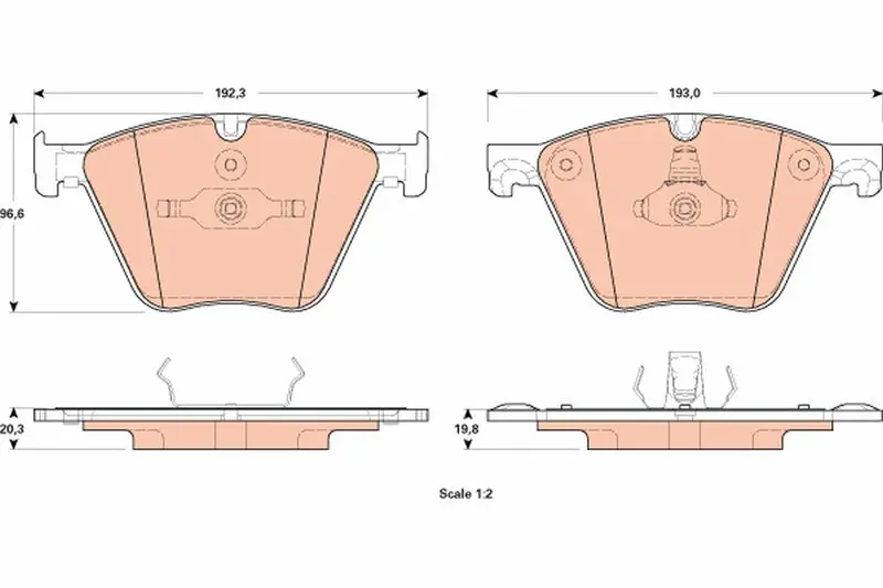 Handler.Part Brake pad set, disc brake TRW GDB1915 1