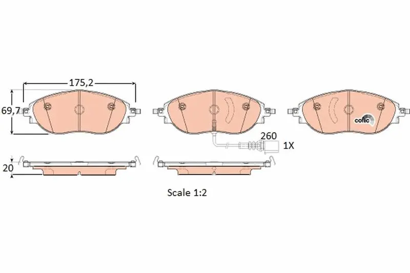 Handler.Part Brake pad set, disc brake TRW GDB1918 1