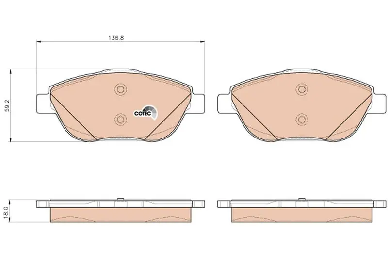 Handler.Part Brake pad set, disc brake TRW GDB1926 1