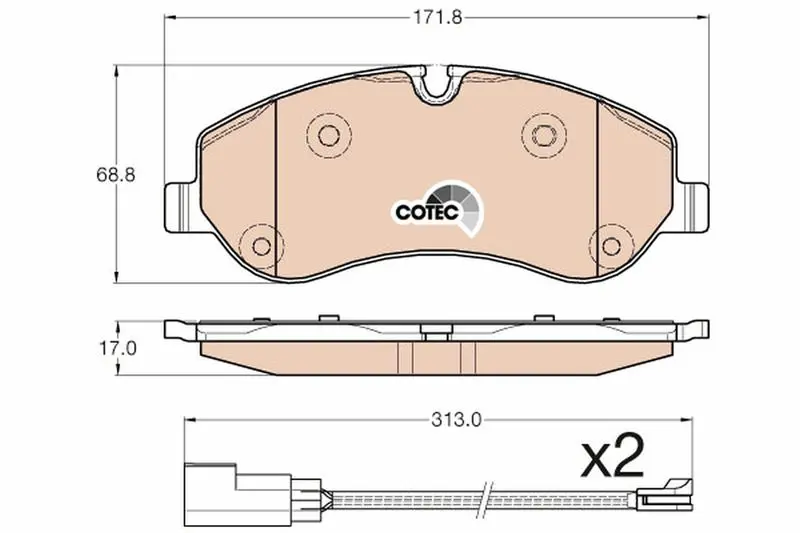 Handler.Part Brake pad set, disc brake TRW GDB1967 1