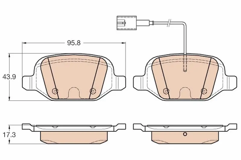 Handler.Part Brake pad set, disc brake TRW GDB1985 1