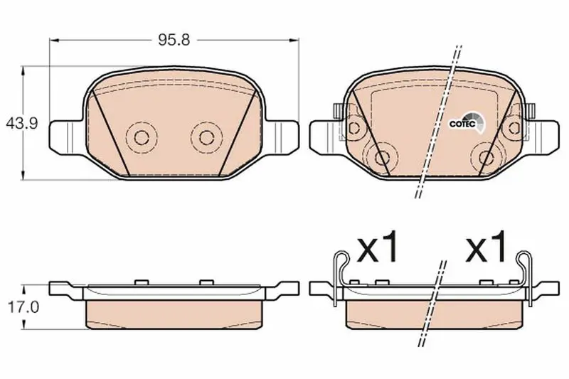 Handler.Part Brake pad set, disc brake TRW GDB2002 1