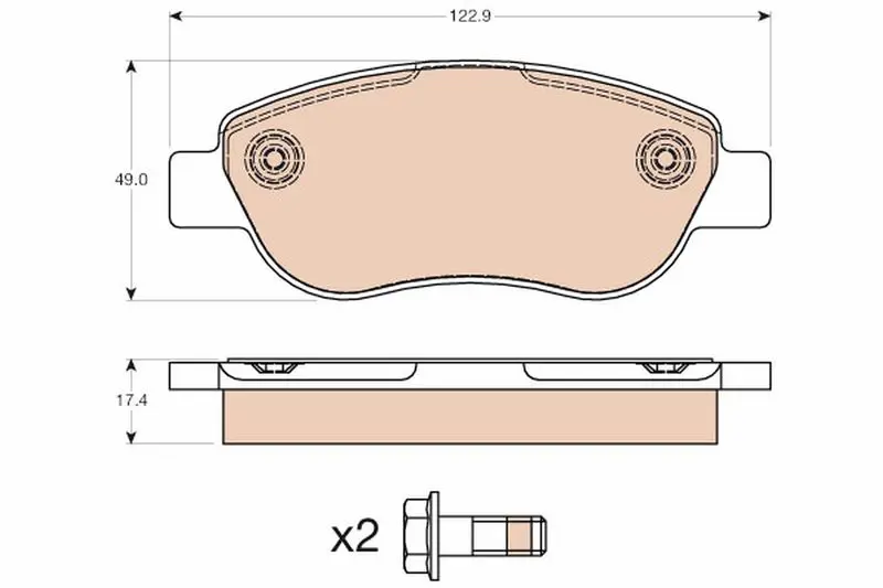 Handler.Part Brake pad set, disc brake TRW GDB2008 1