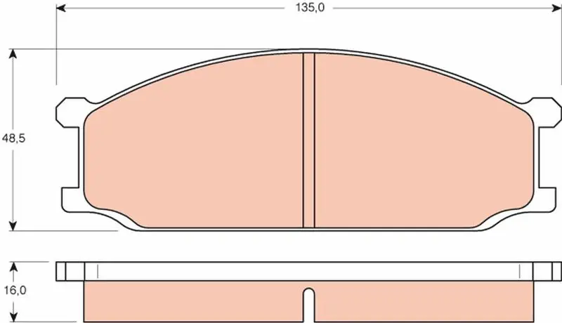 Handler.Part Brake pad set, disc brake TRW GDB204 1