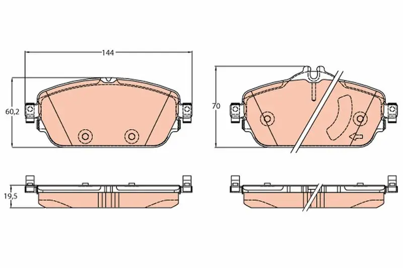 Handler.Part Brake pad set, disc brake TRW GDB2070 1