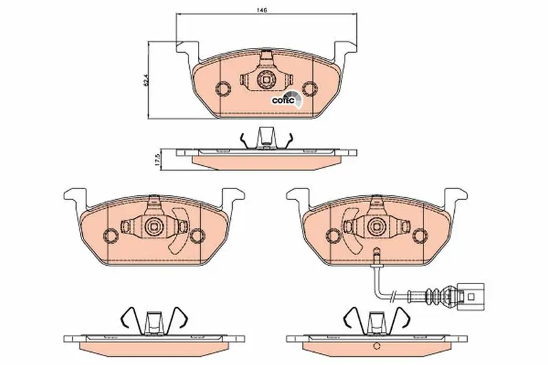 Handler.Part Brake pad set, disc brake TRW GDB2080 1