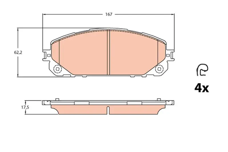 Handler.Part Brake pad set, disc brake TRW GDB2094 1