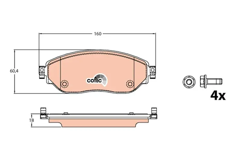 Handler.Part Brake pad set, disc brake TRW GDB2096 1