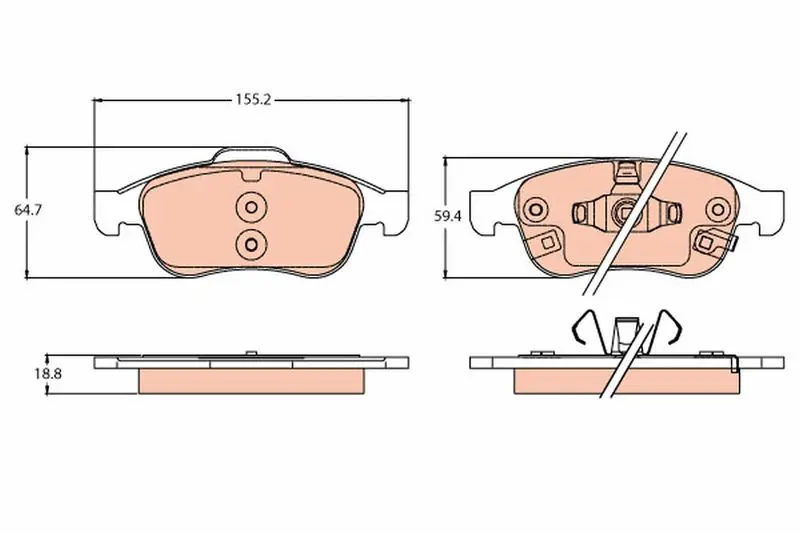 Handler.Part Brake pad set, disc brake TRW GDB2111 1