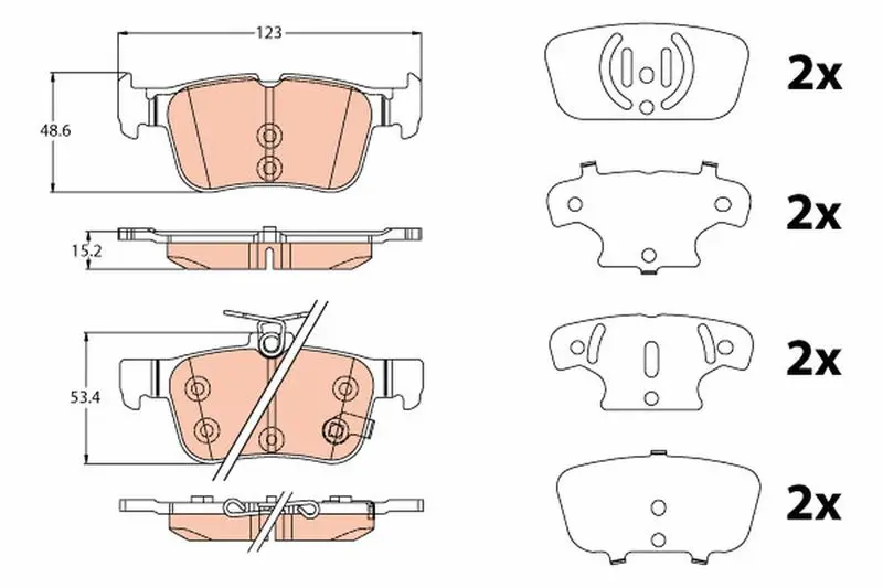 Handler.Part Brake pad set, disc brake TRW GDB2115 1