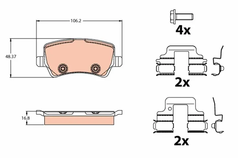 Handler.Part Brake pad set, disc brake TRW GDB2125 1