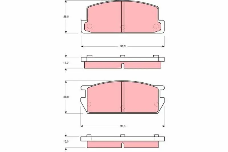 Handler.Part Brake pad set, disc brake TRW GDB214 1