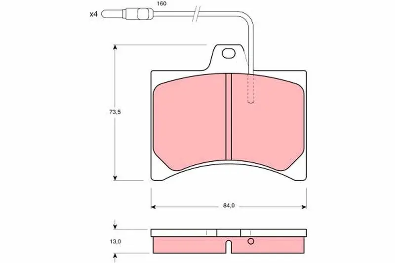 Handler.Part Brake pad set, disc brake TRW GDB276 1