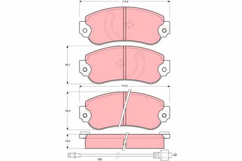 Handler.Part Brake pad set, disc brake TRW GDB282 1