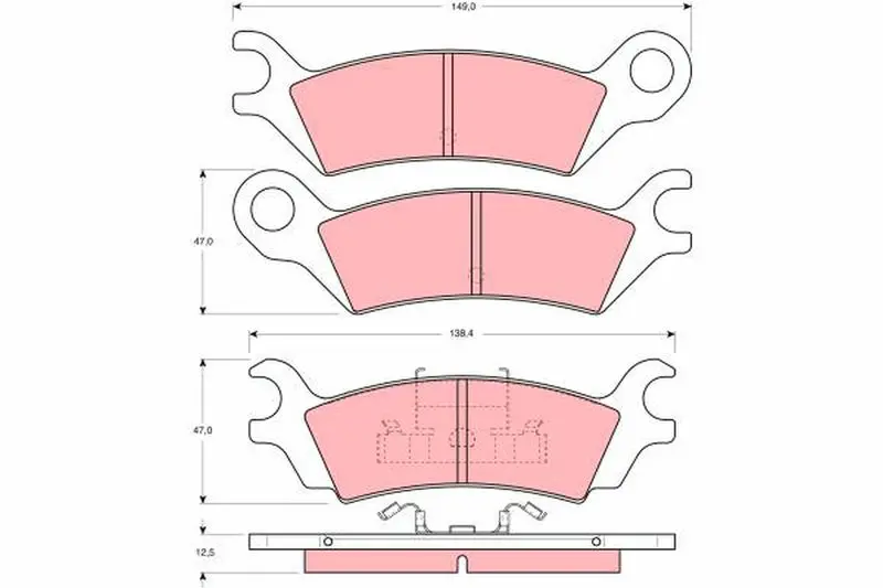 Handler.Part Brake pad set, disc brake TRW GDB290 1