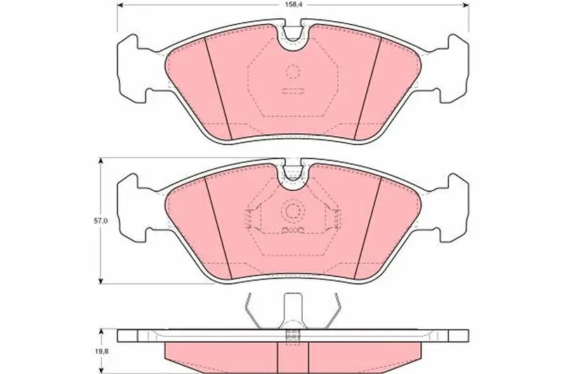 Handler.Part Brake pad set, disc brake TRW GDB298 1