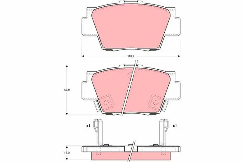 Handler.Part Brake pad set, disc brake TRW GDB3039 1