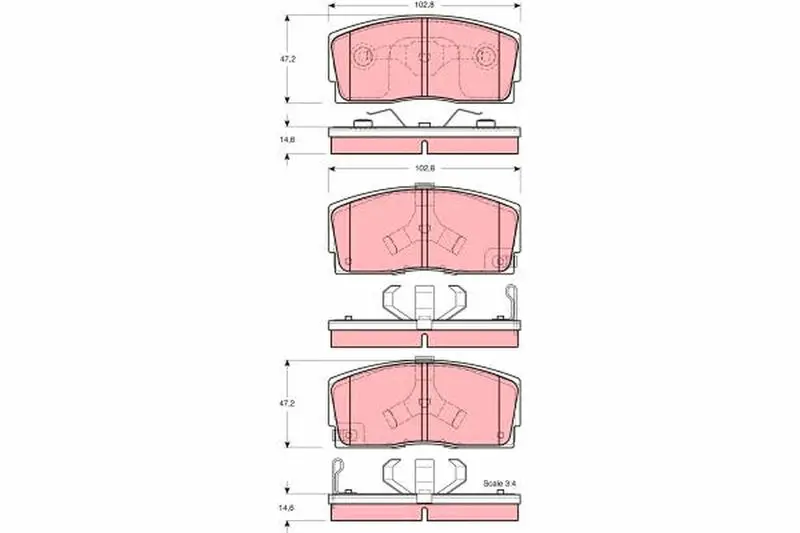 Handler.Part Brake pad set, disc brake TRW GDB3166 1