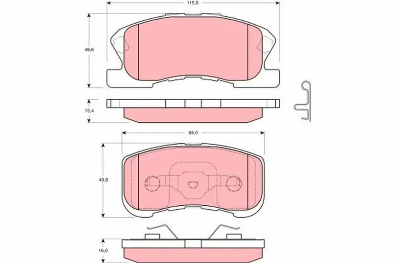 Handler.Part Brake pad set, disc brake TRW GDB3220 1