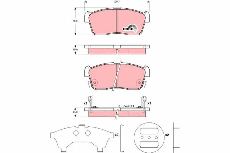 Handler.Part Brake pad set, disc brake TRW GDB3236 1