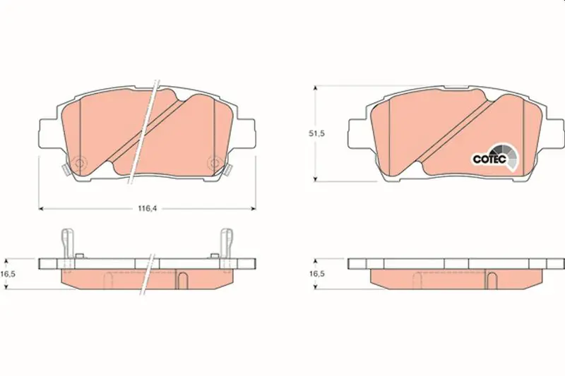 Handler.Part Brake pad set, disc brake TRW GDB3242 1