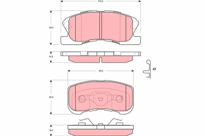 Handler.Part Brake pad set, disc brake TRW GDB3266 1