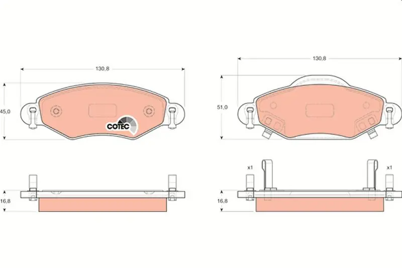 Handler.Part Brake pad set, disc brake TRW GDB3324 1