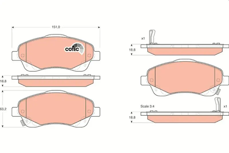 Handler.Part Brake pad set, disc brake TRW GDB3336 1