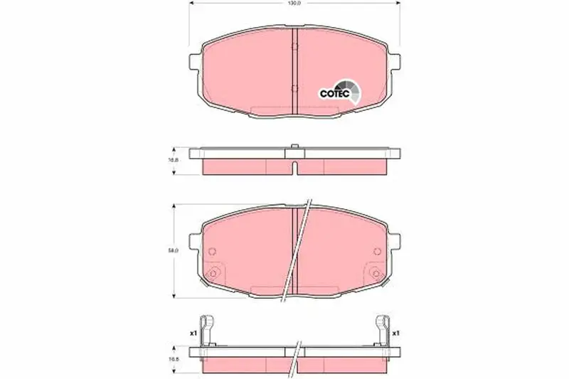 Handler.Part Brake pad set, disc brake TRW GDB3342 1