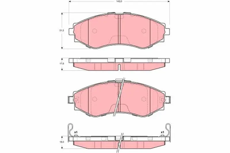 Handler.Part Brake pad set, disc brake TRW GDB3345 1