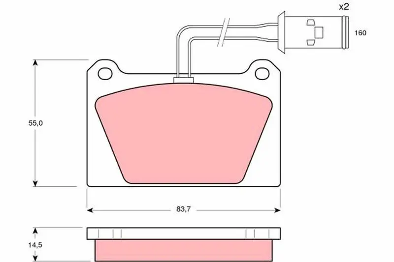 Handler.Part Brake pad set, disc brake TRW GDB336 1