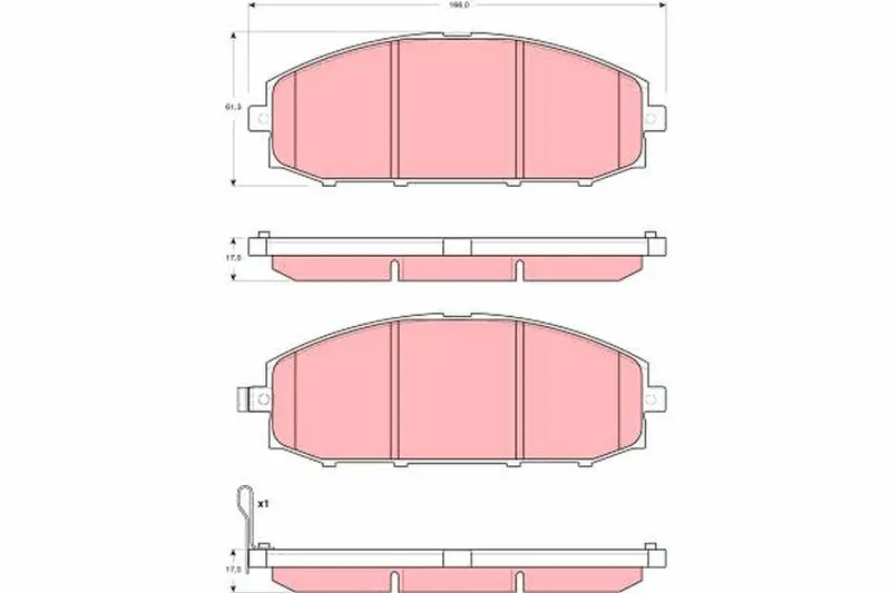 Handler.Part Brake pad set, disc brake TRW GDB3361 1