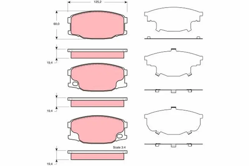 Handler.Part Brake pad set, disc brake TRW GDB3388 1