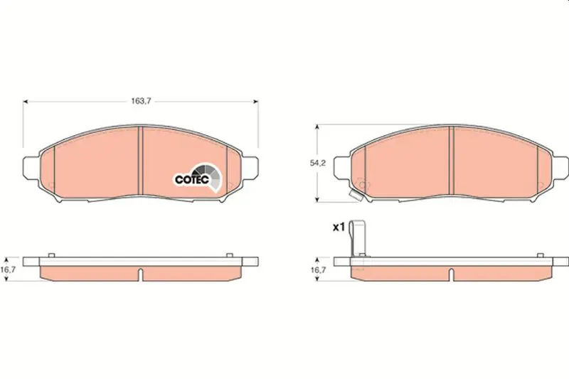 Handler.Part Brake pad set, disc brake TRW GDB3404 1