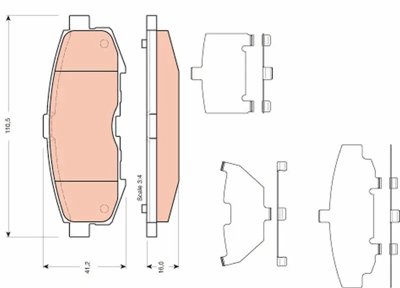 Handler.Part Brake pad set, disc brake TRW GDB3406 1