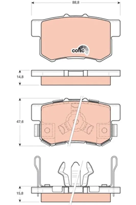 Handler.Part Brake pad set, disc brake TRW GDB3438 1