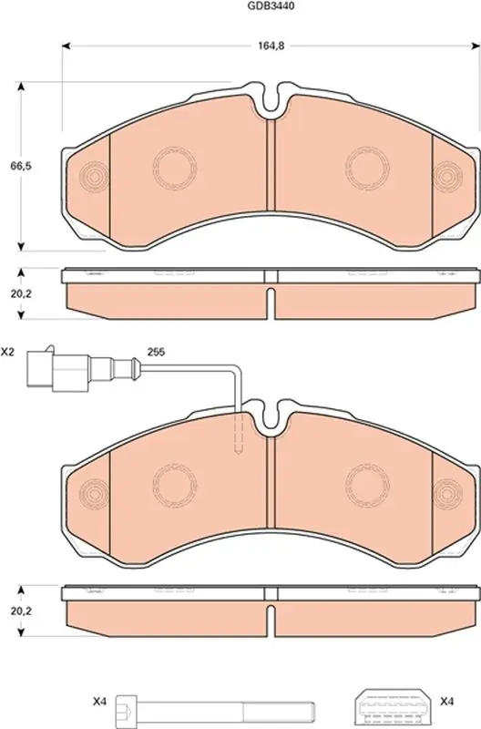 Handler.Part Brake pad set, disc brake TRW GDB3440 1