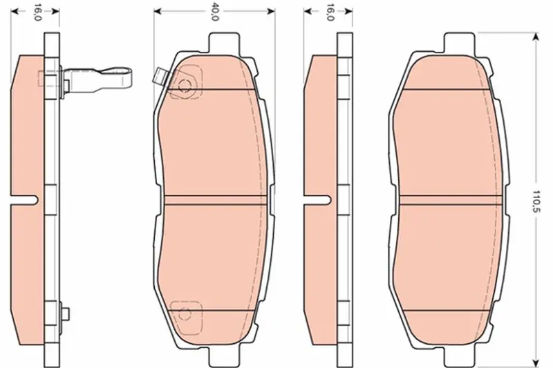 Handler.Part Brake pad set, disc brake TRW GDB3442 1