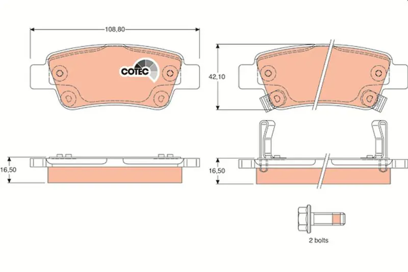 Handler.Part Brake pad set, disc brake TRW GDB3446 1