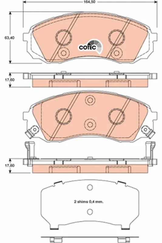 Handler.Part Brake pad set, disc brake TRW GDB3448 1