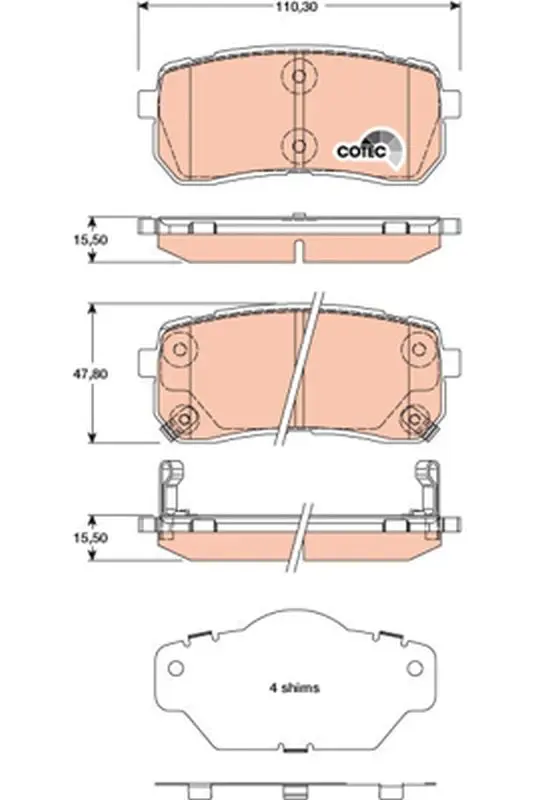 Handler.Part Brake pad set, disc brake TRW GDB3449 1