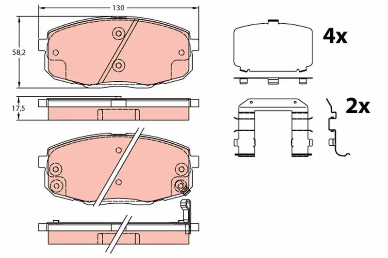 Handler.Part Brake pad set, disc brake TRW GDB3450 1