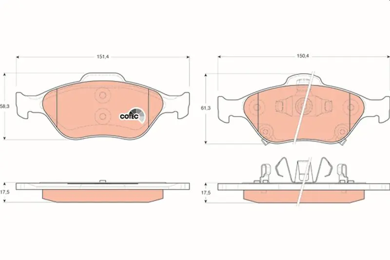 Handler.Part Brake pad set, disc brake TRW GDB3457 1