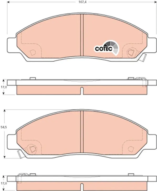 Handler.Part Brake pad set, disc brake TRW GDB3466 1