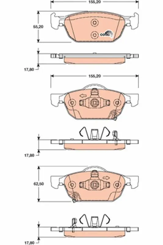 Handler.Part Brake pad set, disc brake TRW GDB3476 1